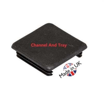 Strut channel End Cap 41x41mm Black PVC available at ChannelAndTray.com