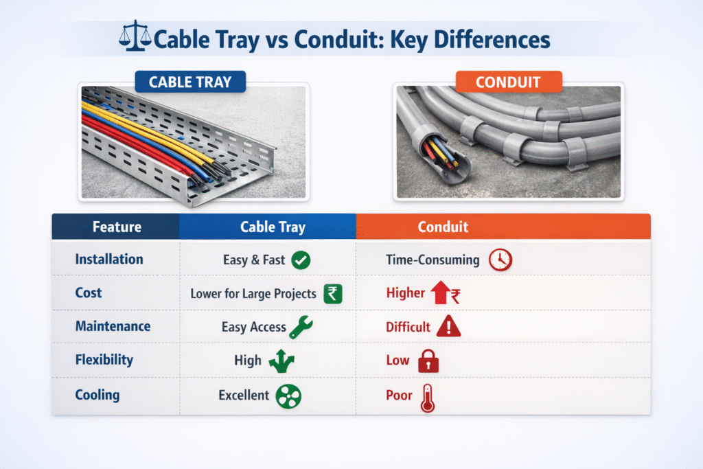 Cable Tray vs Conduit: Key Differences 