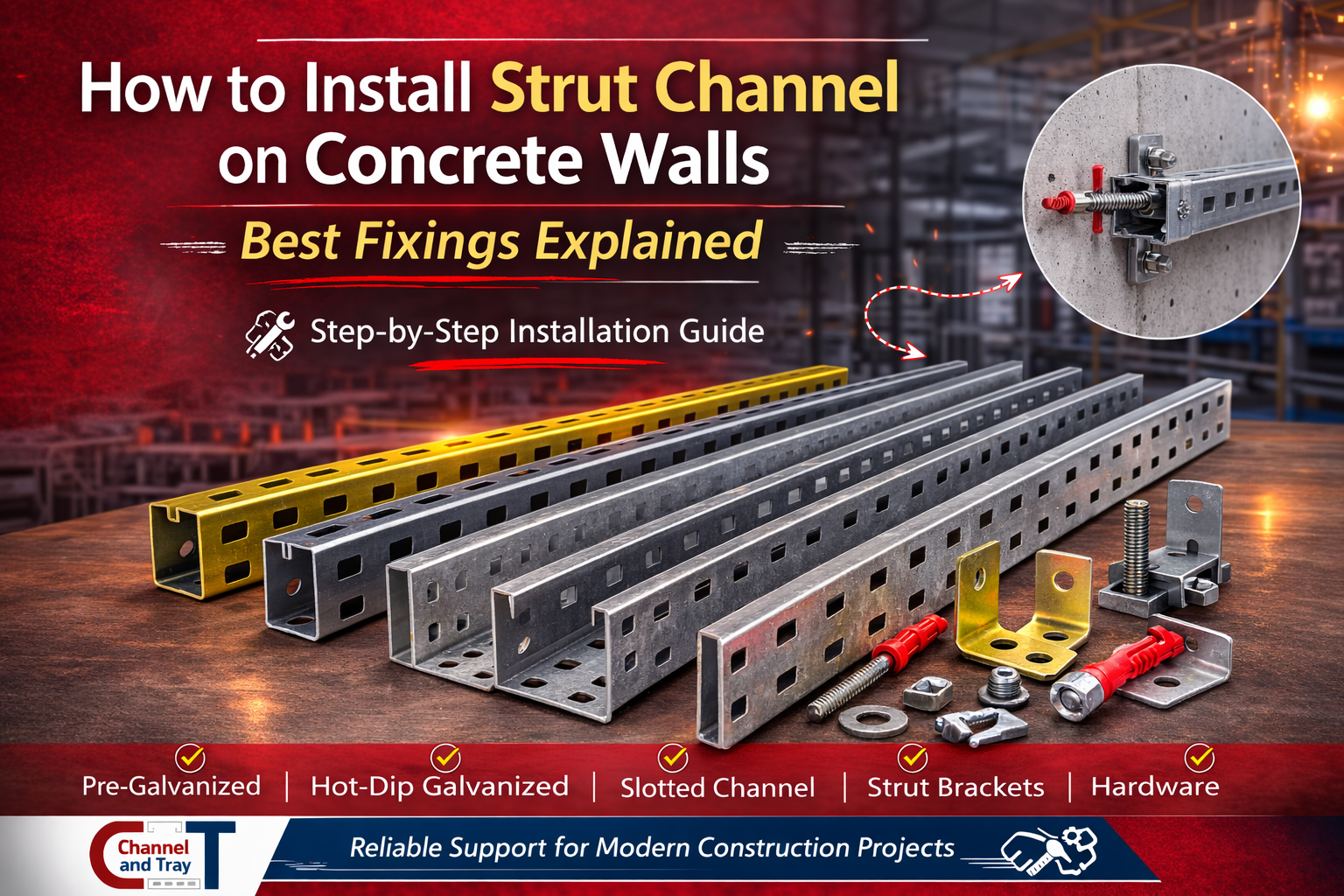 How to install strut channel on concrete