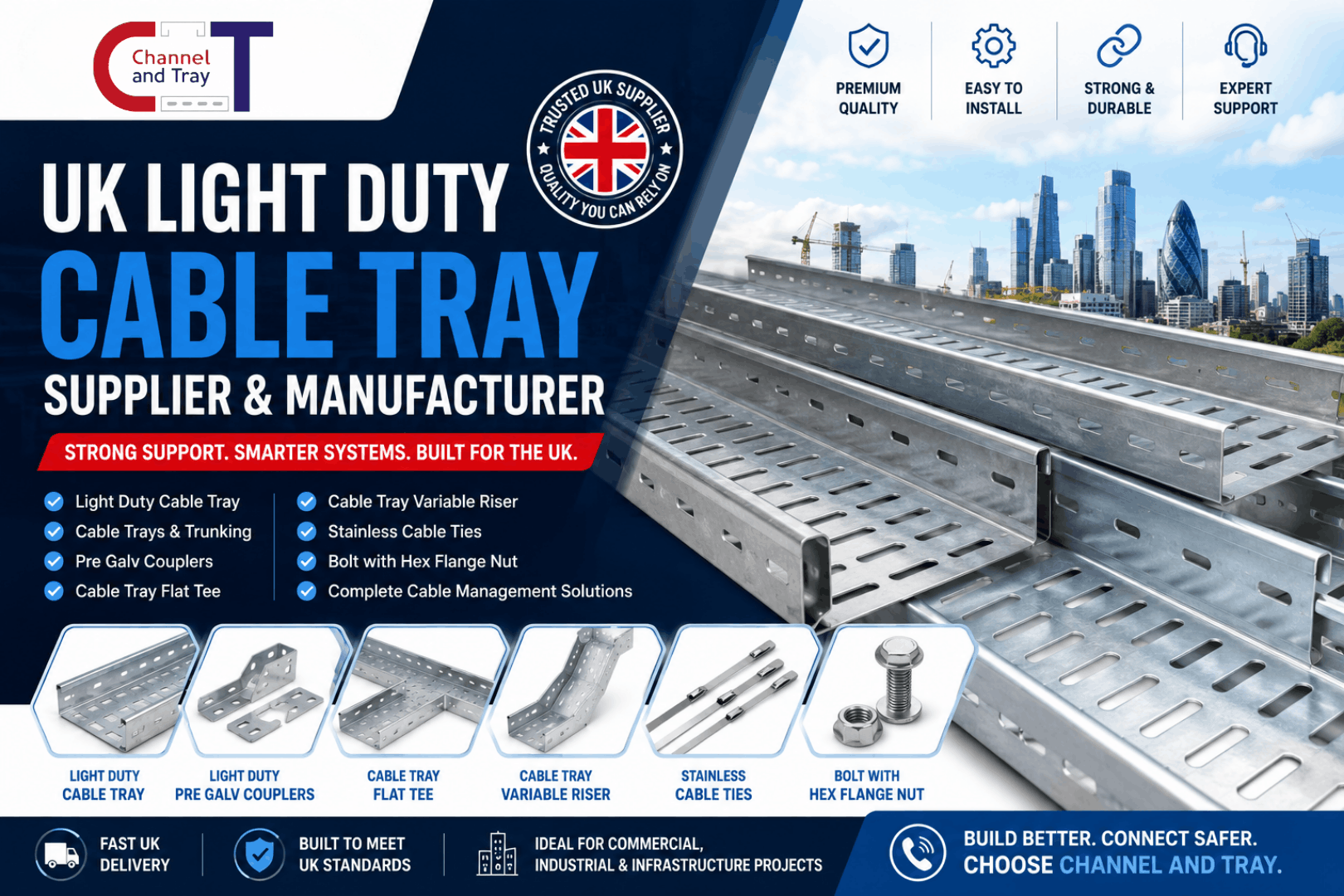 UK Light Duty Cable Tray Supplier & Manufacturer