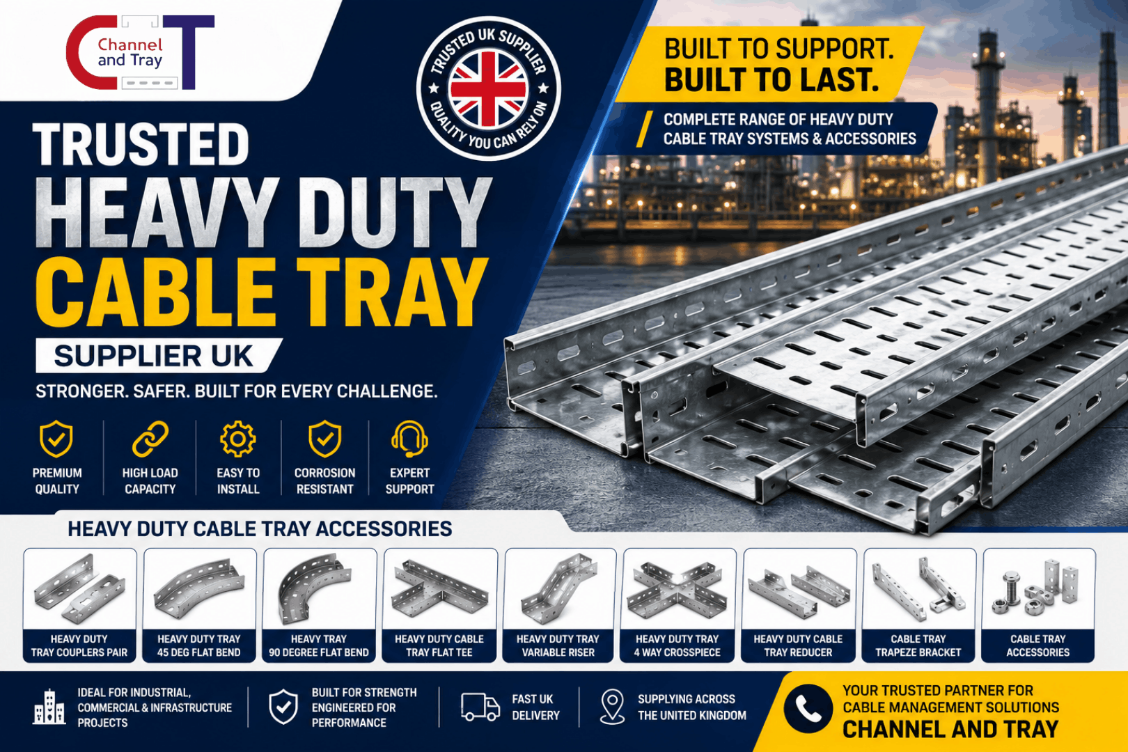 Trusted Heavy Duty Cable Tray Supplier UK | Channel and Tray
