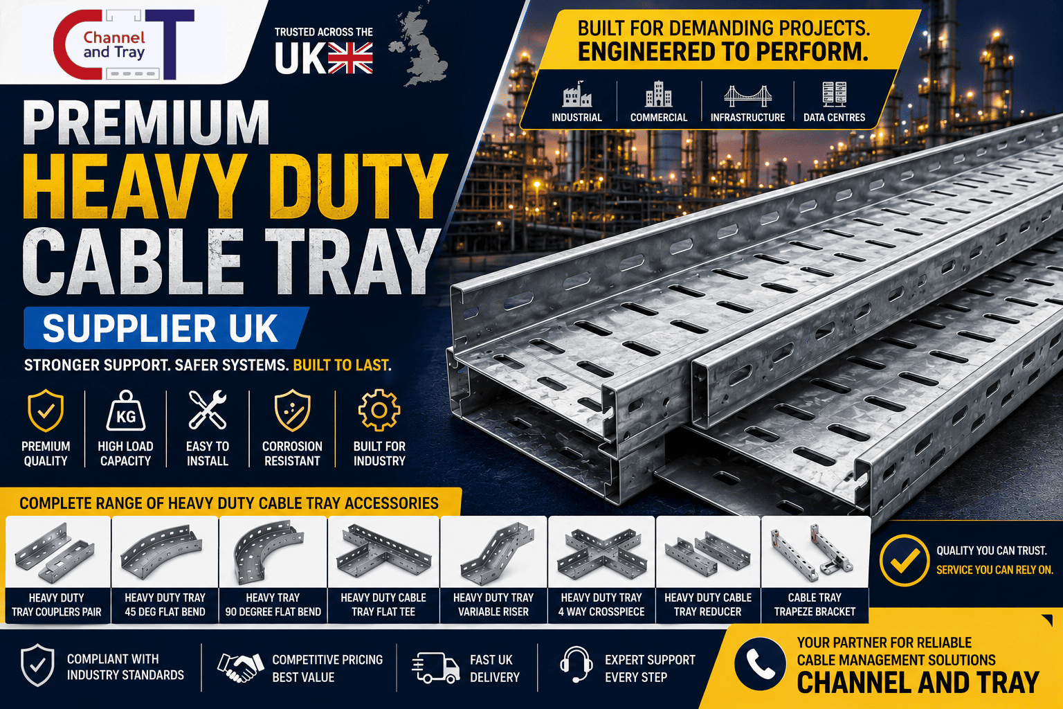 Premium Heavy Duty Cable Tray Supplier UK